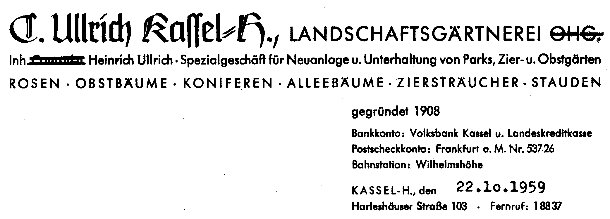 Bild: Briefkopf 1959